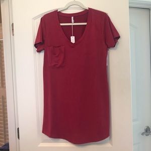 Z Supply Suede Dress in Dark Ruby